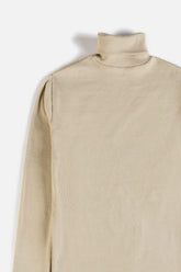 Rib Cotton Turtleneck - Ivory